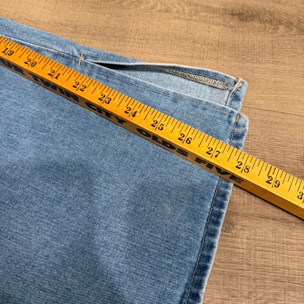 HH Los Angeles Blue Jeans Split Ankles 30x27.5 Flared Wide Baggy Barrel Stretchy - Picture 9 of 10